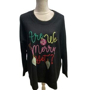 Torrid Are We Merry Yet Pullover Crewneck Sweater  Plus Size 1 Christmas Women's